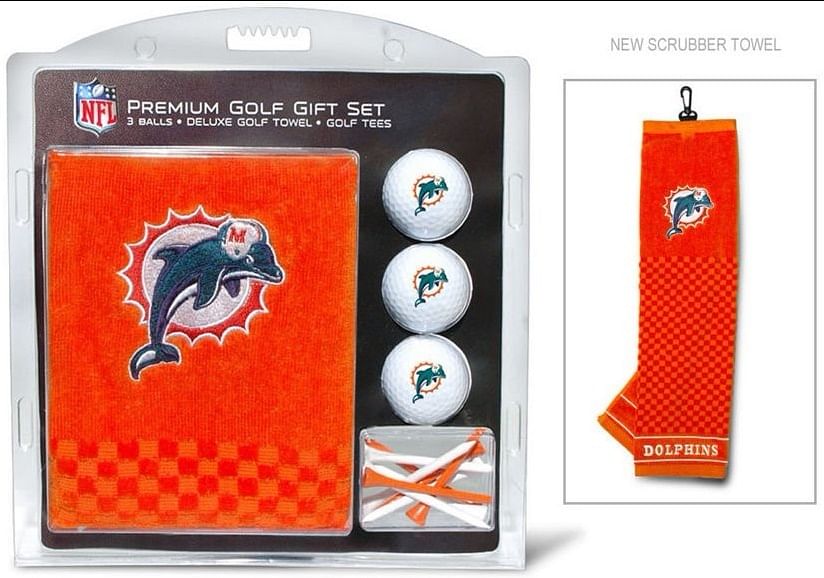 Miami Dolphins Golf Gift Set Embroidered Towel
