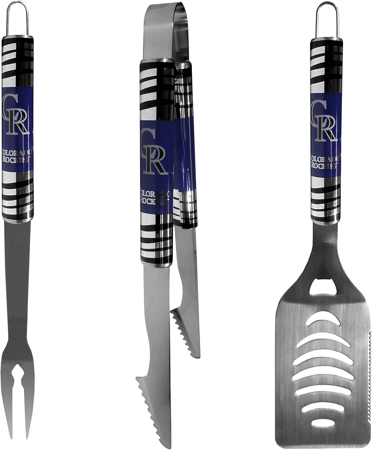 Colorado Rockies Utensil Set Grilling BBQ Stainless Steel 3 Piece CO