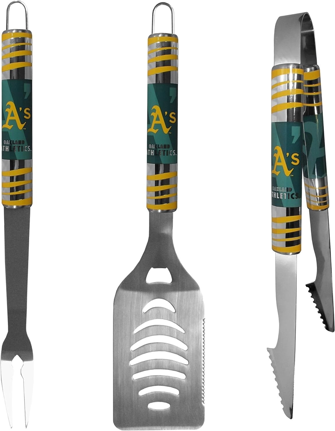 Oakland Athletics Utensil Set Grilling BBQ Stainless Steel 3 Piece CO