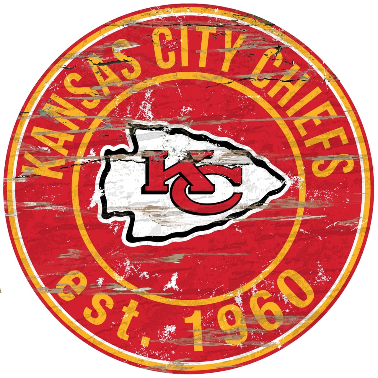 Kansas City Chiefs Wood Sign – 24″ Round – Special Order
