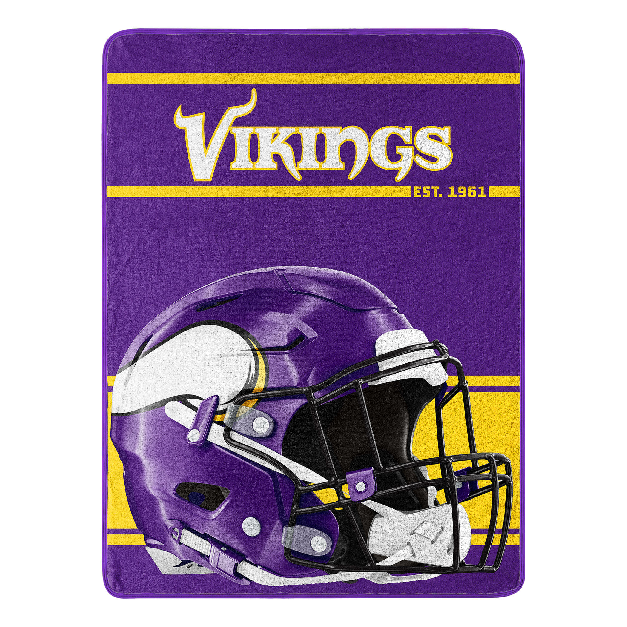 Minnesota Vikings Blanket 46×60 Micro Raschel Run Design Rolled