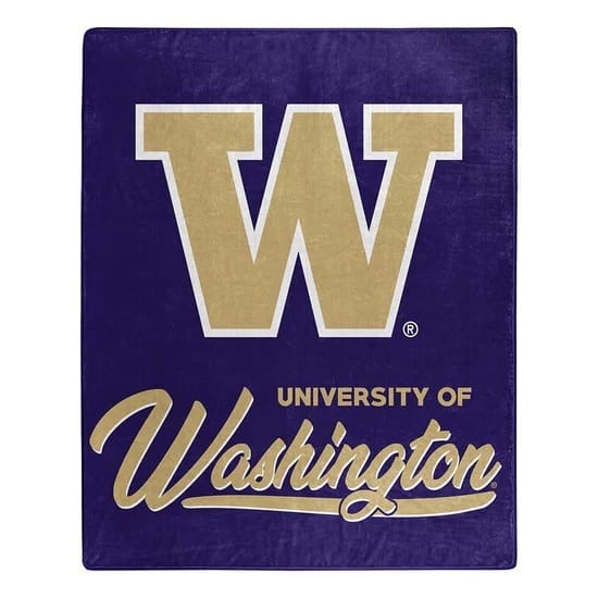 Washington Huskies Blanket 50×60 Raschel Signature Design