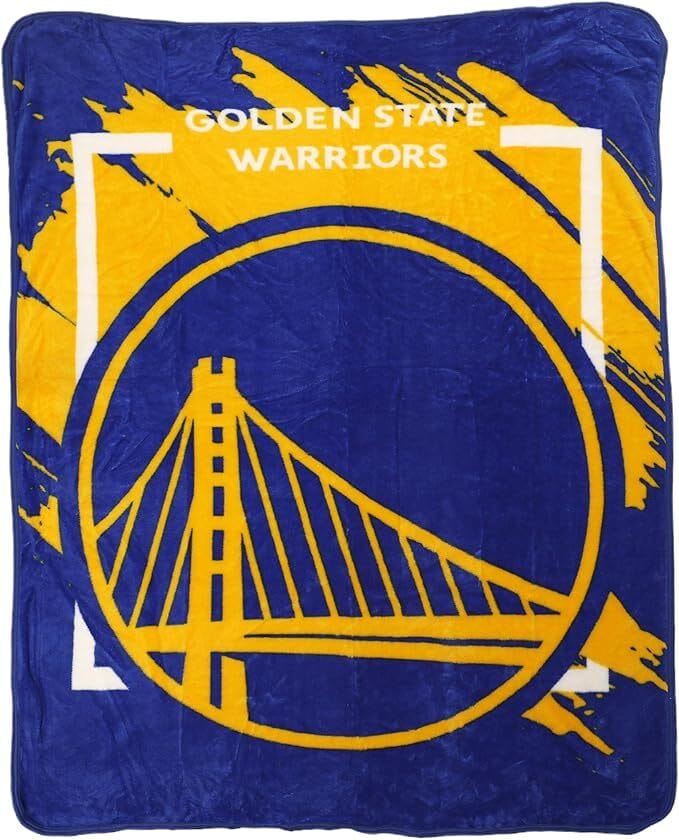 Golden State Warriors Blanket 46×60 Micro Raschel Dimensional Design Rolled