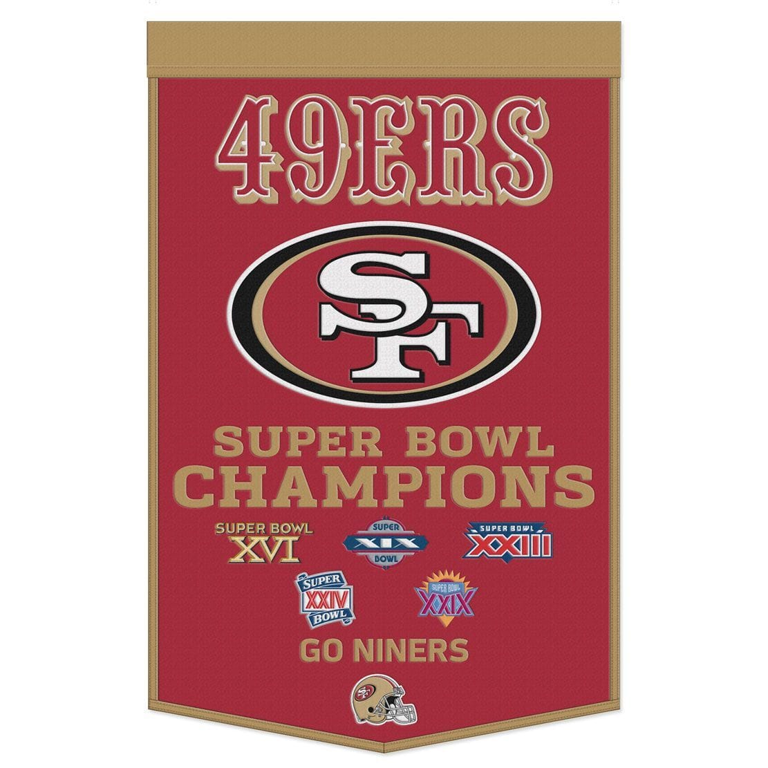 San Francisco 49ers Banner Wool 24×38 Dynasty Champ Design