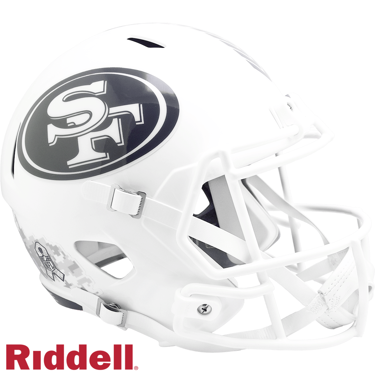 San Francisco 49ers Helmet Riddell Replica Full Size Speed Style Salute To Service 2024