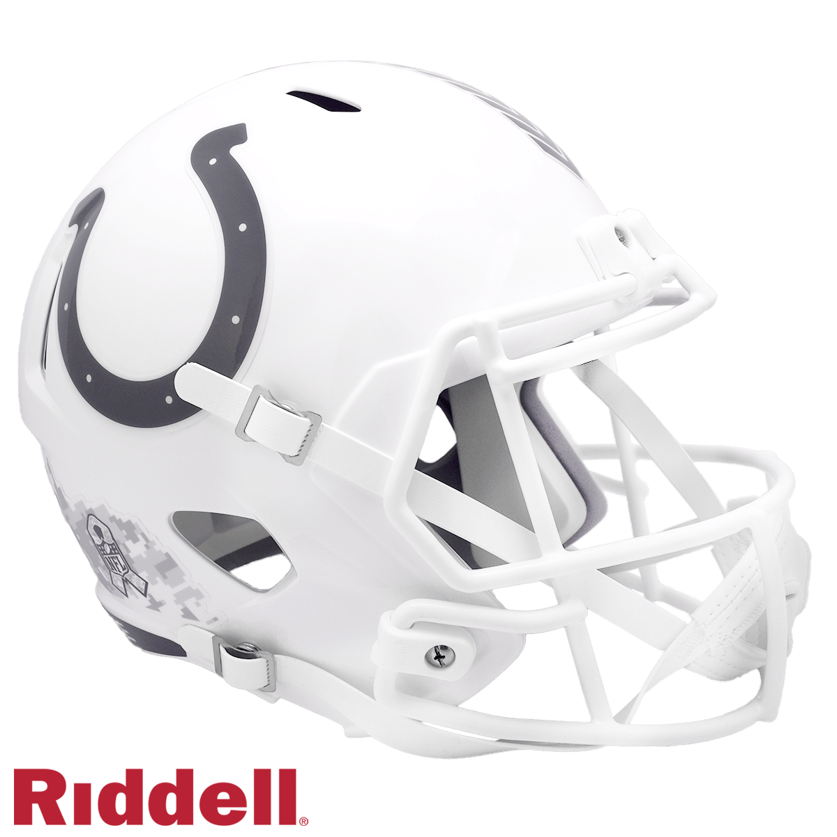 Indianapolis Colts Helmet Riddell Replica Full Size Speed Style Salute To Service 2024