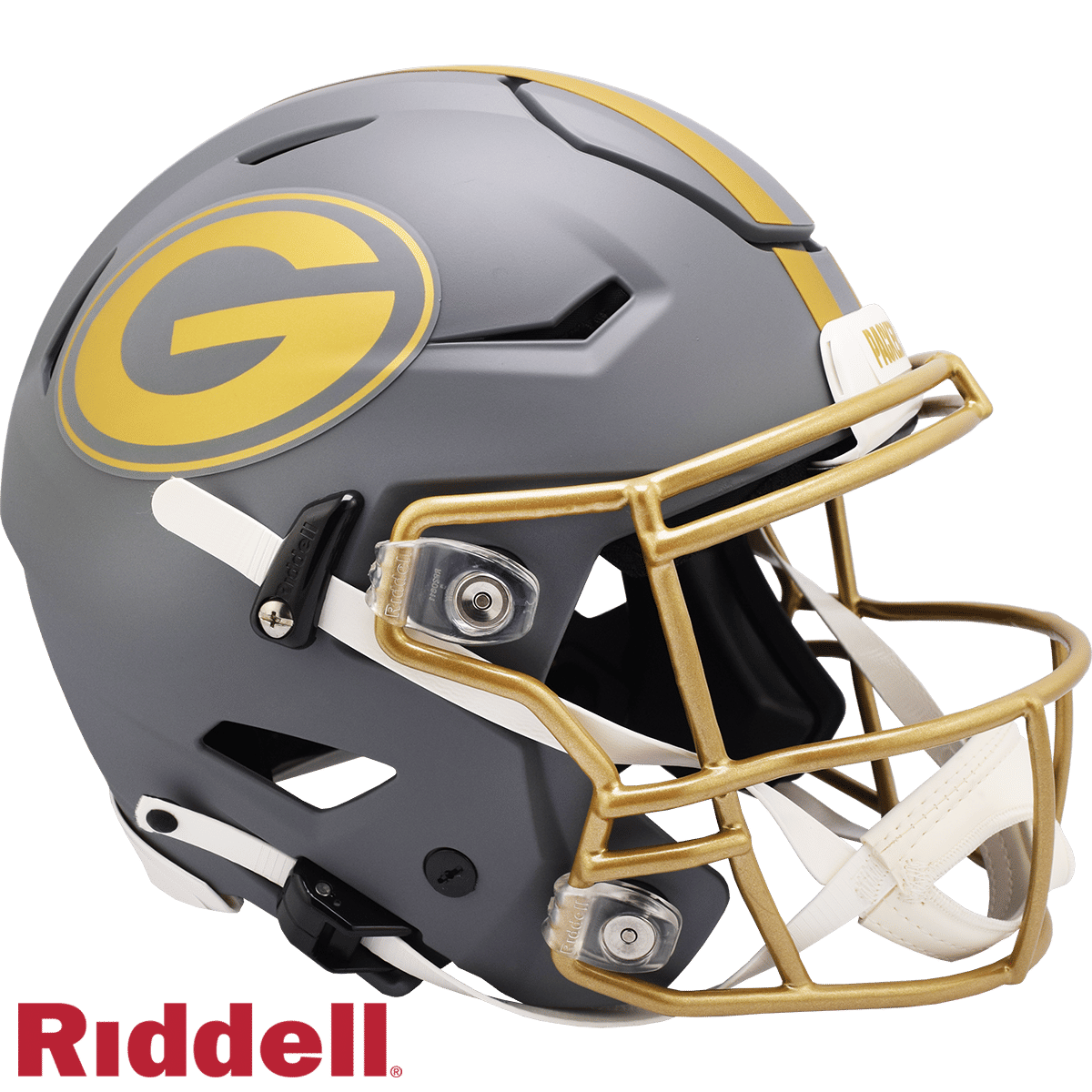 Green Bay Packers Helmet Riddell Authentic Full Size SpeedFlex Style Slate Alternate