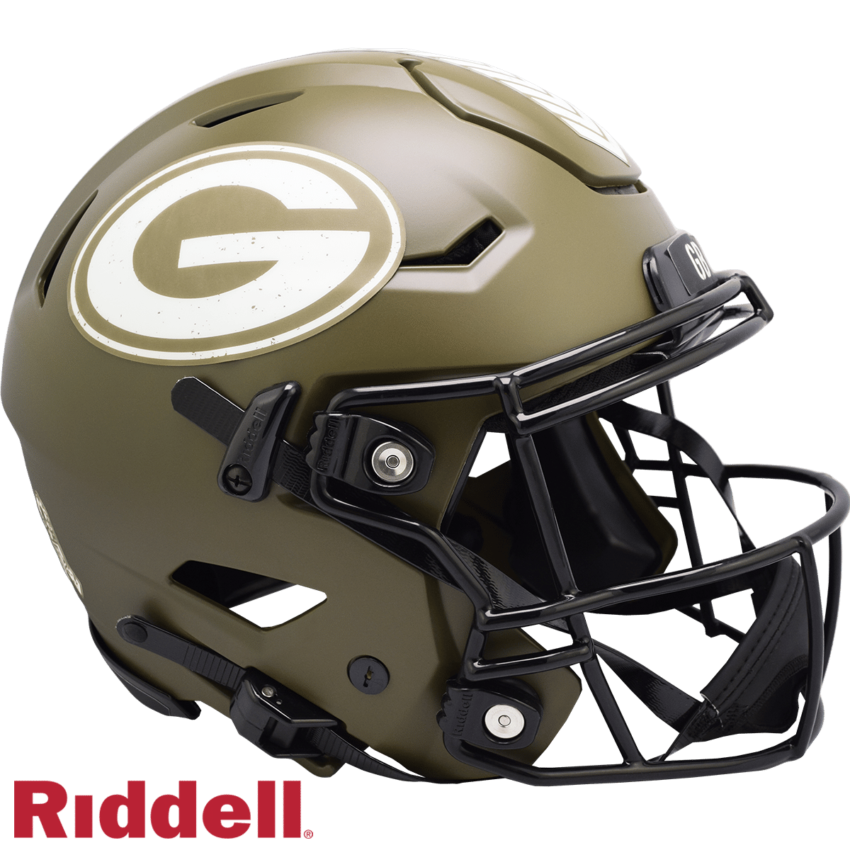 Green Bay Packers Helmet Riddell Authentic Full Size SpeedFlex Style Salute To Service 2022