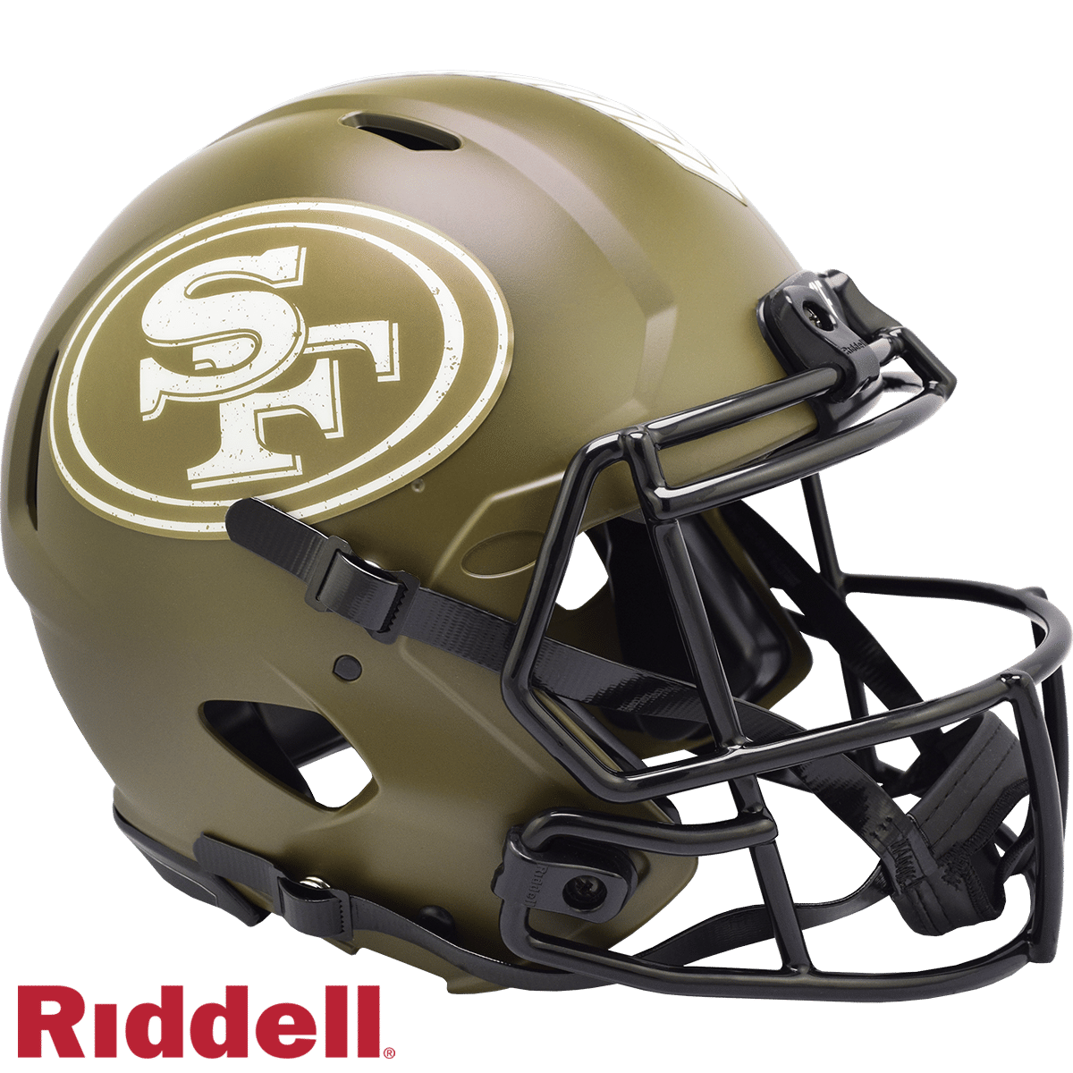 San Francisco 49ers Helmet Riddell Authentic Full Size Speed Style Salute To Service 2022