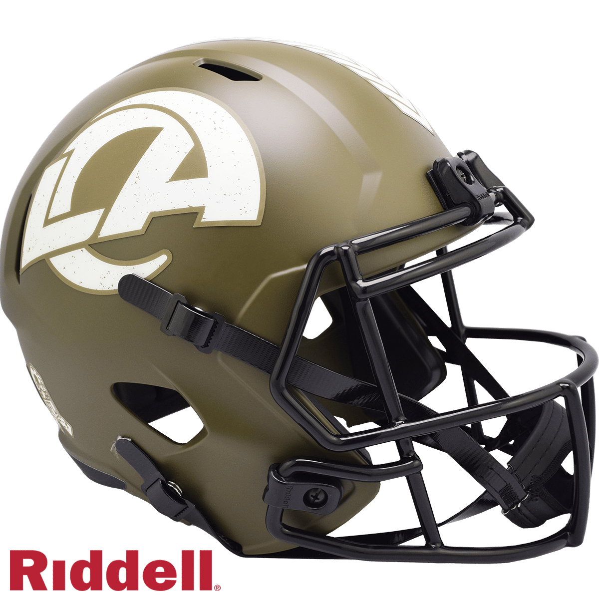 Los Angeles Rams Helmet Riddell Replica Full Size Speed Style Salute To Service 2022