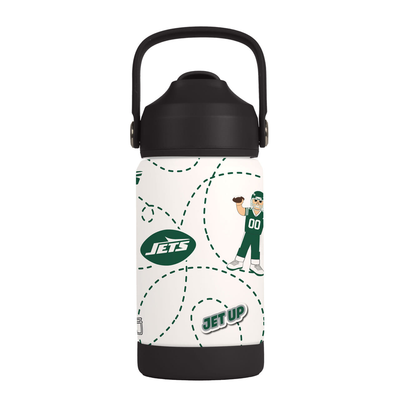 New York Jets Kids Bottle 12oz Stainless Steel Mascot