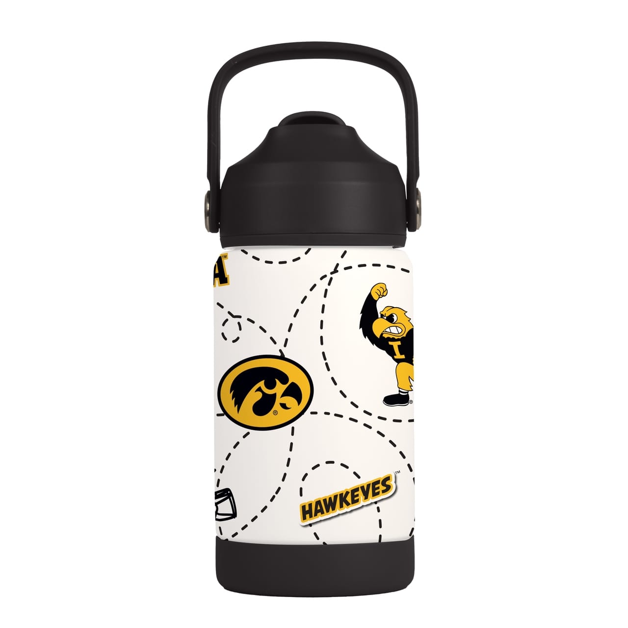 Iowa Hawkeyes Kids Bottle 12oz Stainless Steel Mascot