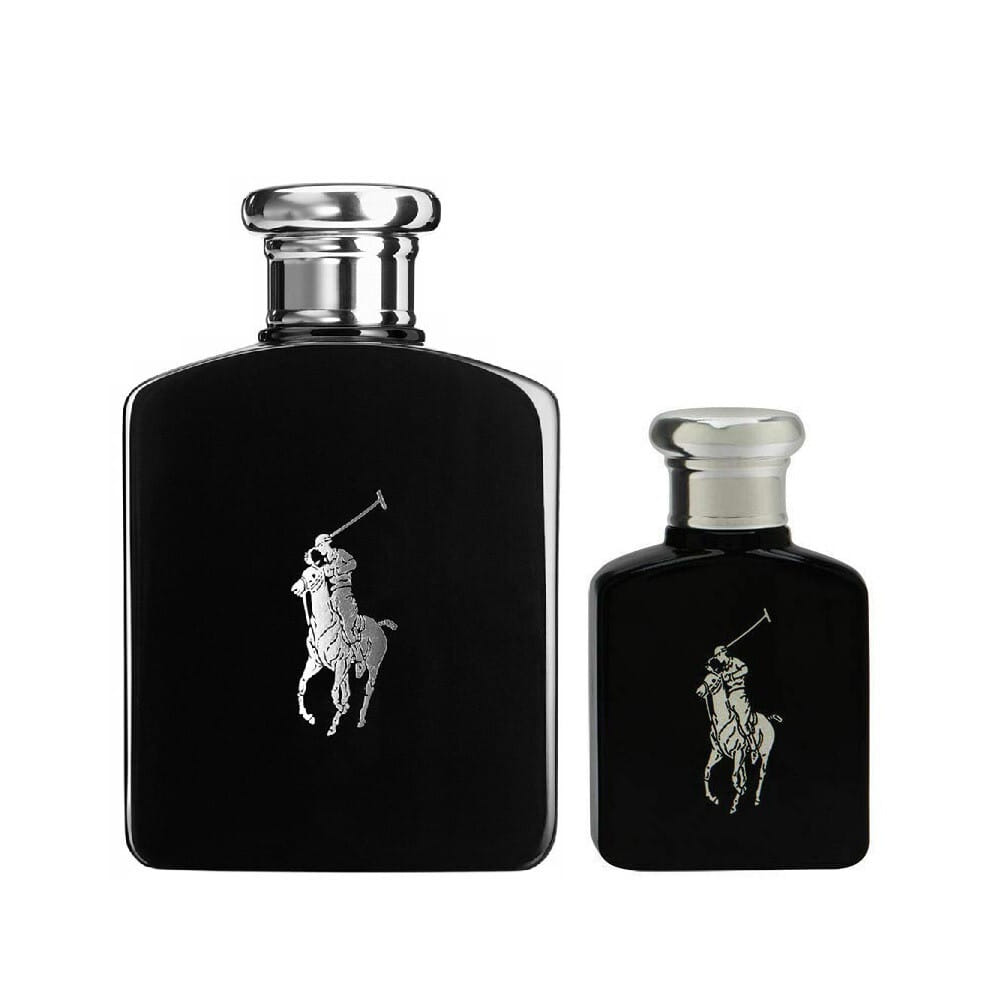 Polo black 2 pcs set for men: 4.2 eau de toilette spray + 0.5 oz eau de toilette