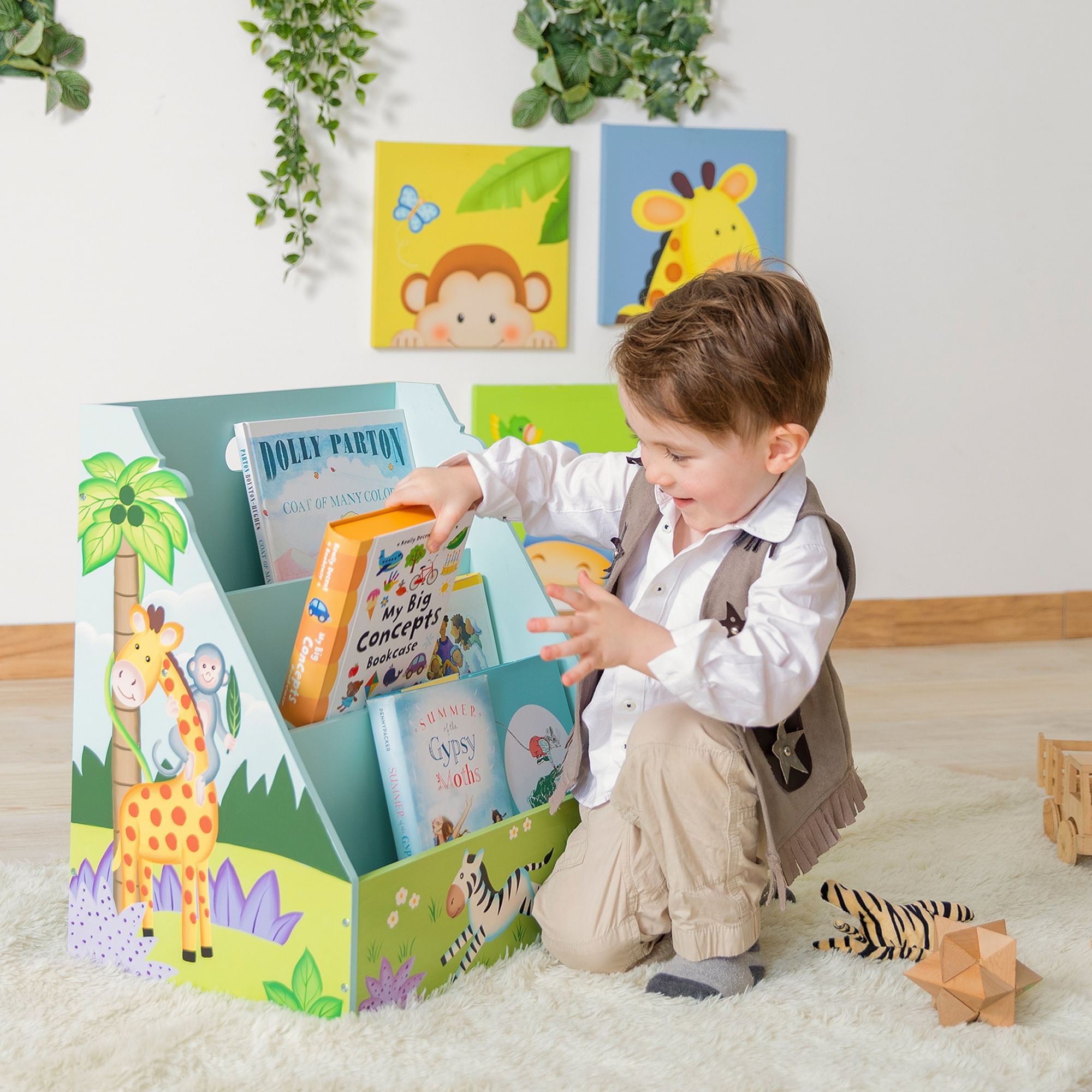 Fantasy Fields Kids Safari Bookshelf Bookcase Toy Organiser