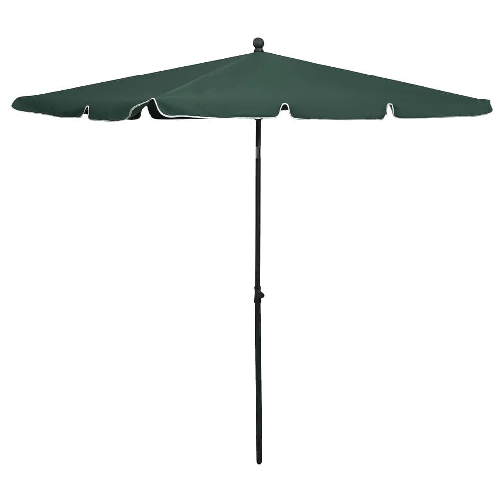 Garden Parasol Pole 210x140 cm Green